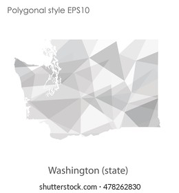 Washington state map in geometric polygonal style.Abstract gems triangle,modern design background. Vector illustration EPS10
