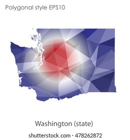 Washington state map in geometric polygonal style.Abstract gems triangle,modern design background. Vector illustration EPS10