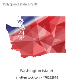 Washington state map in geometric polygonal style.Abstract gems triangle,modern design background. Vector illustration EPS10
