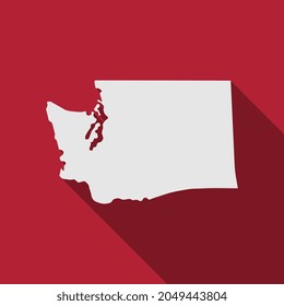 Washington state map with long shadow