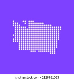 Washington state map round tech design. Vector illustration eps 10.