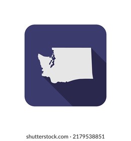 Washington state map square with long shadow