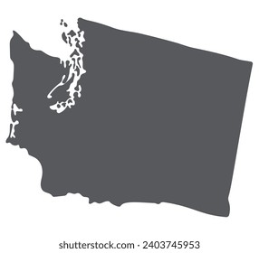 Washington state map. Map of the U.S. state of Washington.