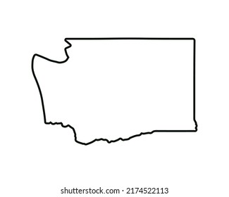 Washington state map. US state map. Washington outline symbol. Vector illustration
