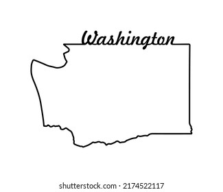 Washington State Map Us State Map Stock Vector (Royalty Free ...