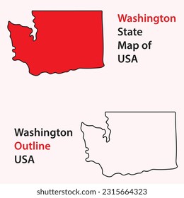 Washington state map of usa