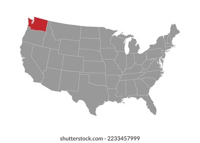 Landkarte Washington. Vektorgrafik.
