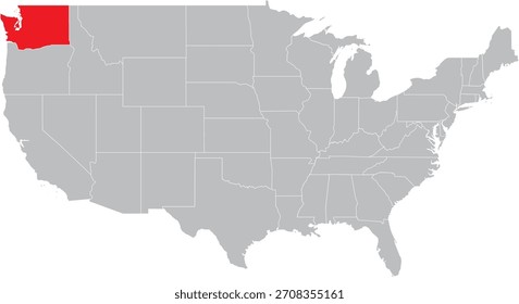 Estado de Washington en el mapa de EE.UU. Vector Editable