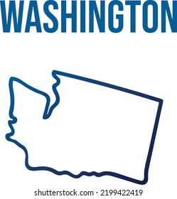 Washington State Outline Blue Gradient Map