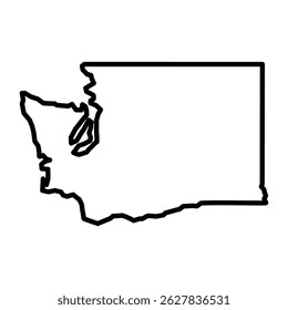 Washington State Outline Vector Map