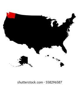 Washington State in the United States map . vector 