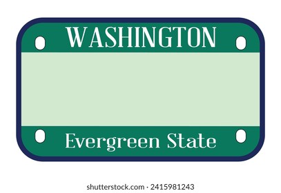 Washington State USA motorcycle licence license plate over a white background with Ride and Live Today text