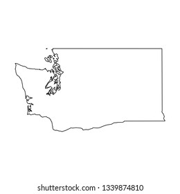 Washington, state of USA - solid black outline map of country area. Simple flat vector illustration.