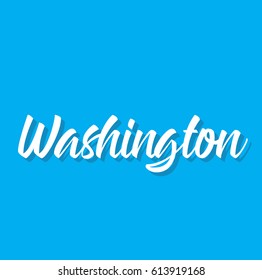washington, text design. Vector calligraphy. Typography poster. Usable as background.