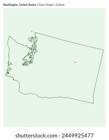 Washington, United States. Simple vector map. State shape. Outline style. Border of Washington. Vector illustration.