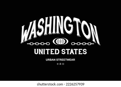 washington Urban streetwear template vector design