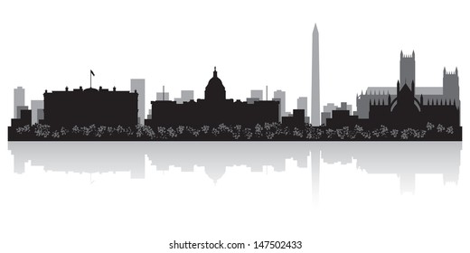 Washington USA city skyline silhouette vector illustration