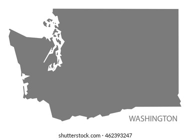 Washington USA Map in grey