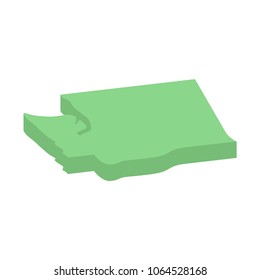 Washington USA state isometric map