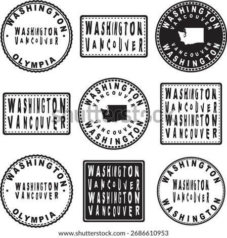 Washington Vancouver Round Seal Map Design