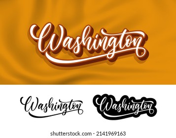 Washington vector handwritten lettering design. The lettering can be used as a design for a T-shirt and other clothing, or for another purpose.