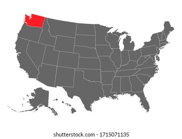 washington vector map. High detailed illustration. United state of America country