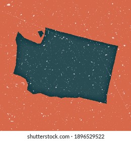 Washington vintage map. Grunge map of the US state with distressed texture. Washington poster. Vector illustration.