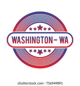 Washington WA vector badge