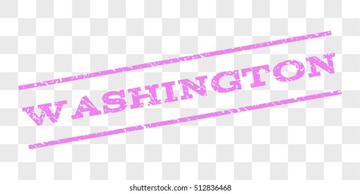 Washington watermark stamp. Text tag between parallel lines with grunge design style. Rubber seal stamp with dirty texture. Vector violet color ink imprint on a chess transparent background.