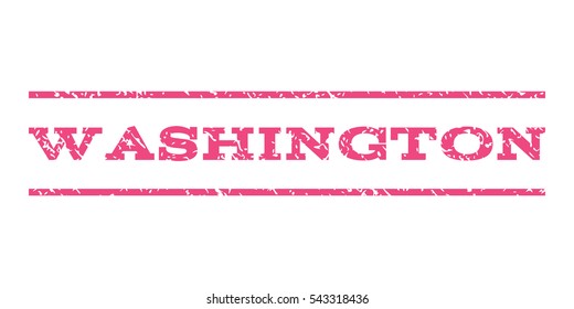 Washington watermark stamp. Text tag between horizontal parallel lines with grunge design style. Rubber seal stamp with dust texture. Vector pink color ink imprint on a white background.