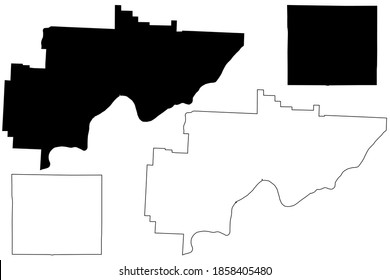 Washington And Wayne County, Ohio State (U.S. County, United States Of America, USA, U.S., US) Map Vector Illustration, Scribble Sketch Map