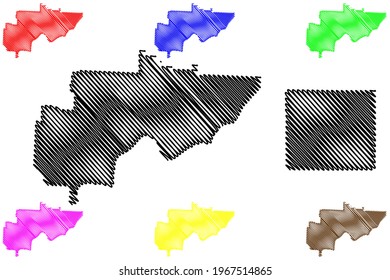 Washington And Wayne County, Ohio State (U.S. County, United States Of America) Map Vector Illustration, Scribble Sketch Map