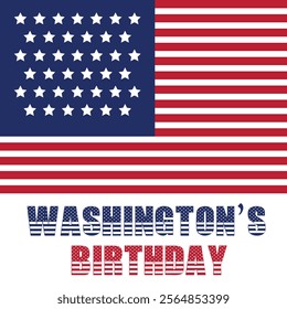 Washington's Birthday 2025 Typography Post and Illustration