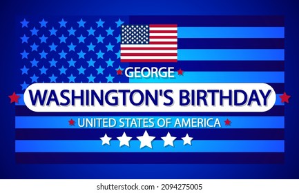 Washingtons Birthday Or Presidents Day, Vector Art Illustration.