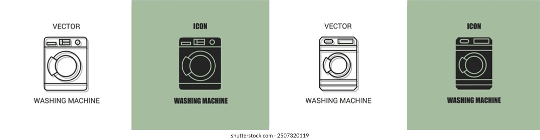 Washng machine icon line. Washing machine vector illustration.