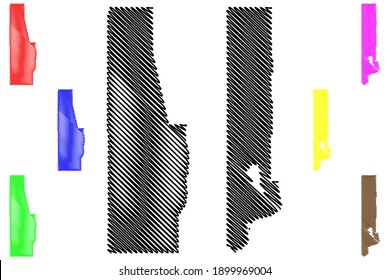 Washoe and Eureka County, Nevada (U.S. county, United States of America) map vector illustration