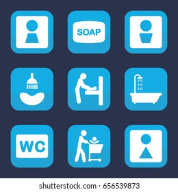 Washroom Icon Collection 4 Washroom Filled Stock Vector (Royalty Free ...