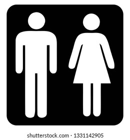 Washroom sign and restroom sign.Male washroom icon and Female Washroom icon in black background drawing by illustration