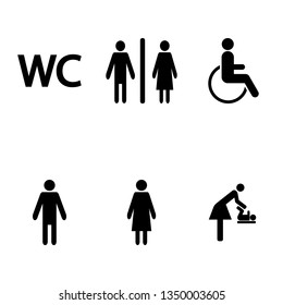 Washroom Sign Set Vector
