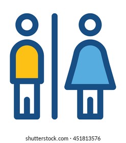 Washroom Sign Vector Icon