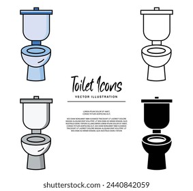 Washroom toilet icon. Linear,Filled, Cartoon of washroom toilet icon for web design, Ui isolated on white background. WC toilet Icon. Vector Illustration concept.