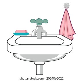 Washstand and accesories for hygiene towel and soap