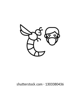 Wasp, allergic face icon. Element of problems with allergies icon. Thin line icon for website design and development, app development. Premium icon