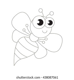 Wasp to be colored. Coloring book to educate kids. Learn colors. Visual educational game. Easy kid gaming and primary education. Simple level of difficulty. Coloring pages.