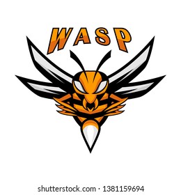 Wasp bee hornet gaming Logo design illustration for game, team, military company and other