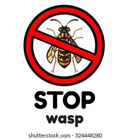 Wasp Bee Hornet vector illustration - set of household pests in pure style