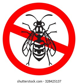 Wasp Bee Hornet vector illustration - set of household pests in pure style