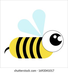 A wasp with big eyes.Cartoon style.Nice illustration.Stylized drawing.Vector image