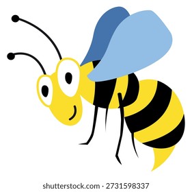 Wasp cartoon character. Buzz mascot with funny face