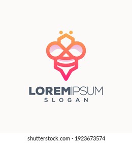 wasp colorful logo design vector